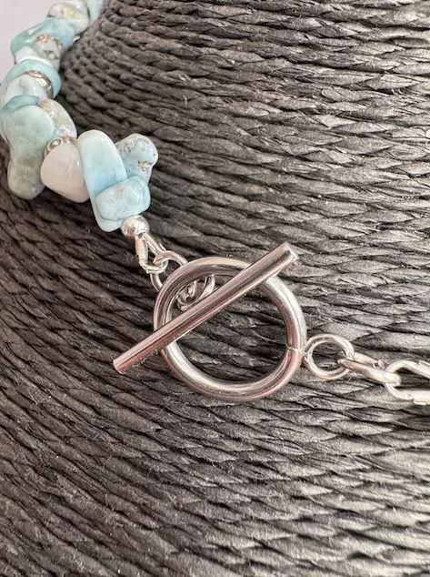 Collier en Larimar naturel