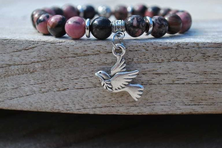 Bracelet en rhodonite
