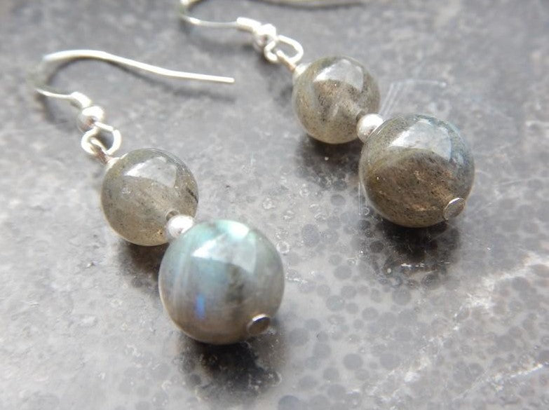 Boucles d’oreilles labradorite