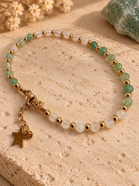 Bracelet pierre de lune et aventurine