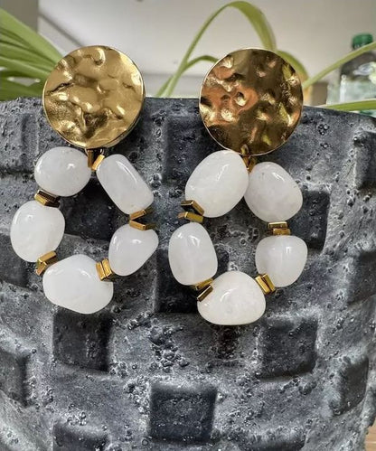 Boucles d’oreilles Céleste pierre de lune