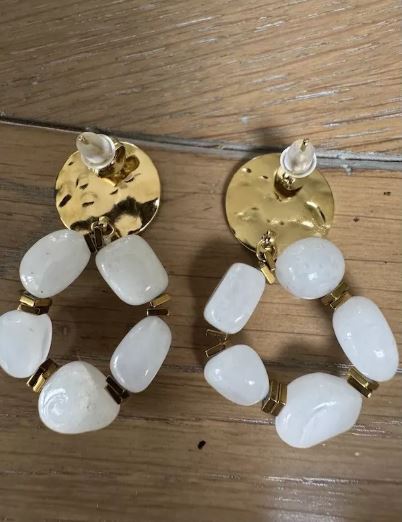 Boucles d’oreilles Céleste pierre de lune