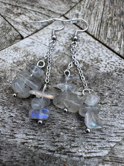 Boucles d’oreilles labradorite