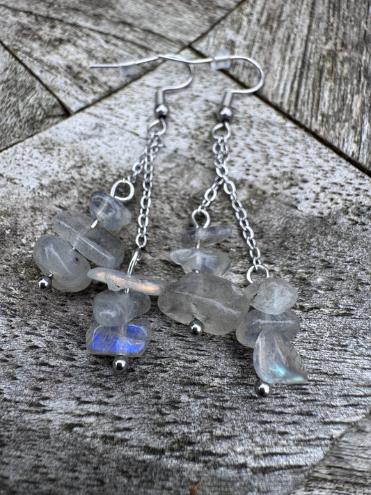 Boucles d’oreilles labradorite