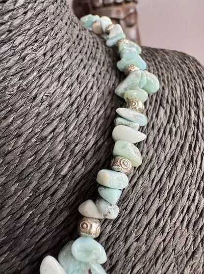 Collier en Larimar naturel