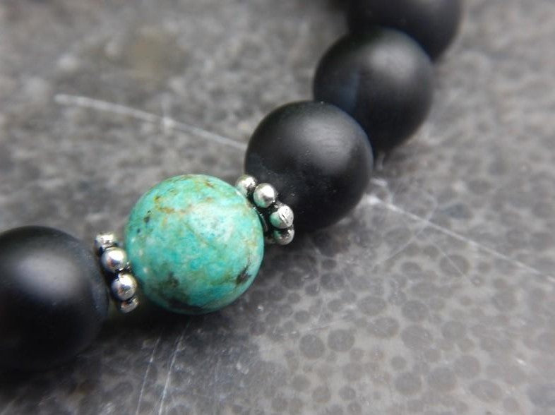 Bracelet en agate noire