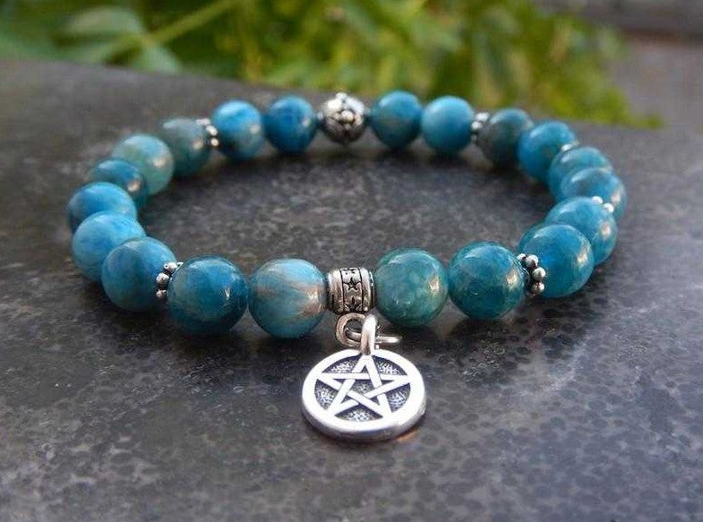 Bracelet en apatite bleue