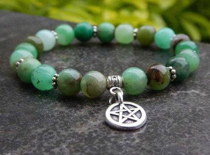 Bracelet en chrysoprase