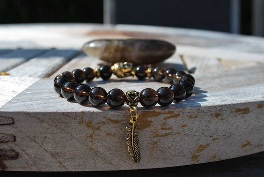 Bracelet en quartz fumé
