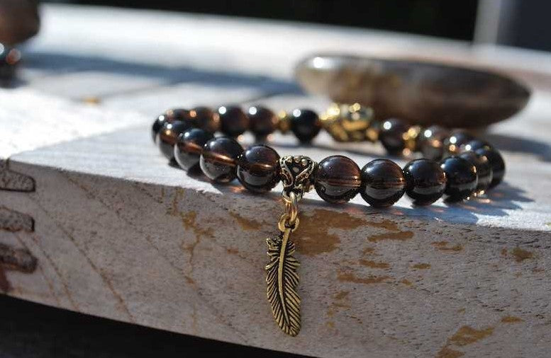 Bracelet en quartz fumé