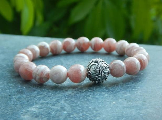 Bracelet en rhodochrosite