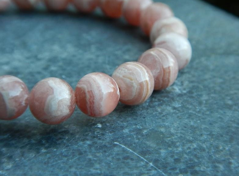 Bracelet en rhodochrosite