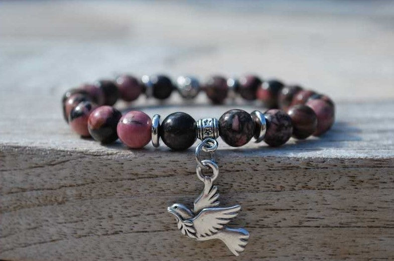 Bracelet en rhodonite