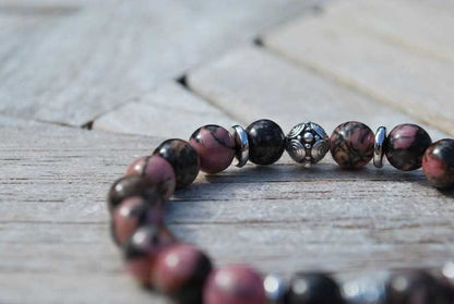 Bracelet en rhodonite