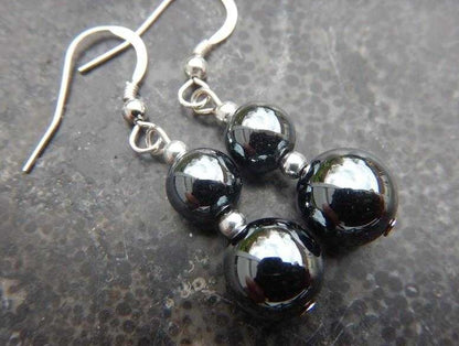 Boucles d’oreilles en hématite naturelle