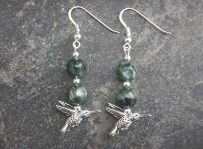 Boucles d’oreilles en séraphinite