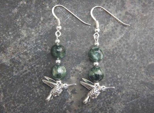 Boucles d’oreilles en séraphinite