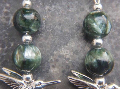 Boucles d’oreilles en séraphinite